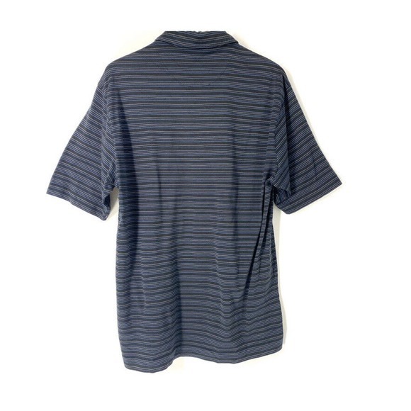 NIKE Tiger Woods Collection Golf Polo Shirt Black Striped Short Sleeves Men’s L - Picture 2 of 6